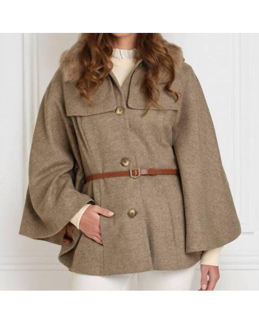 Fairfax & Favor Brown The Sienna Button Down Collared Cape