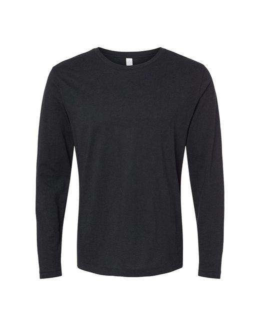 Alternative Apparel Blue Cotton Jersey Long Sleeve Go-to Tee for men