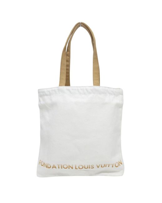 Louis Vuitton White Cabas Canvas Tote Bag (pre-owned)