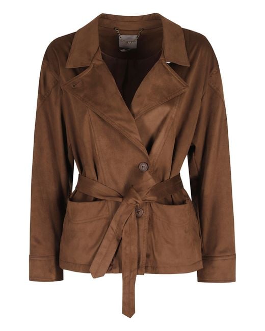 Urbancode Brown Belted Suede-Effect Polyester Vest
