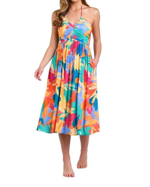 La Blanca Women's Red Fantasy Resort Halter Midi Dress