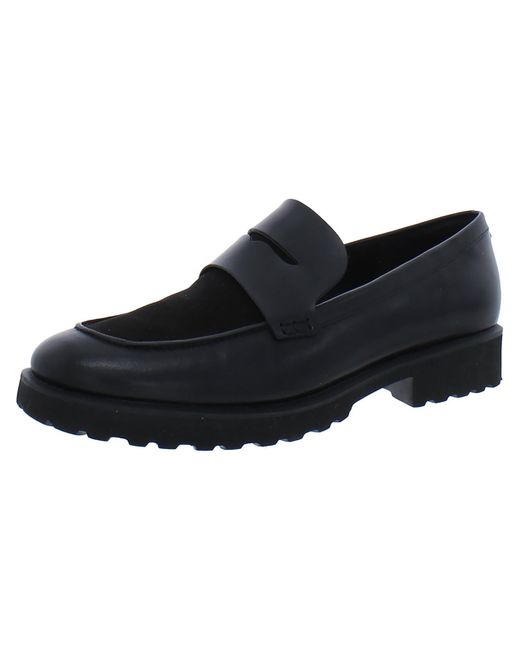 Cole Haan Black Geneva Faux Leather Slip On Loafers