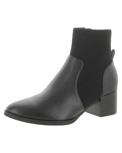 LifeStride Gray Faux Leather Dressy Ankle Boots