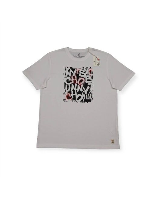 Psycho Bunny Gray Newell Tee In White for men