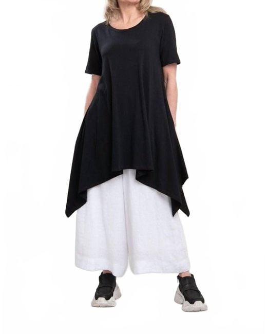 Luukaa Black Solid Tunic Top