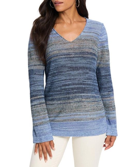 NIC+ZOE Blue Nic & Zoe Hazy Shades Sweater
