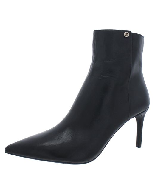 MICHAEL Michael Kors Black Alina Flex Leather Pointed Toe Ankle Boots