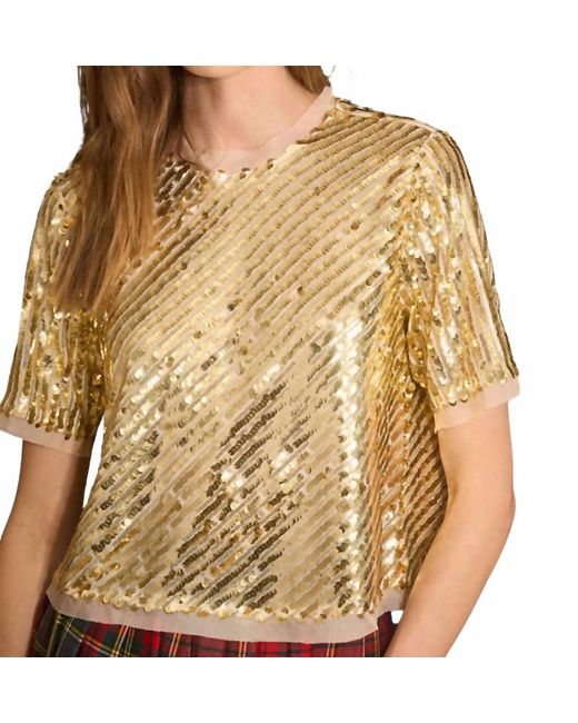 Hunter Bell Brown Pixie Cropped Boxy Fit Top