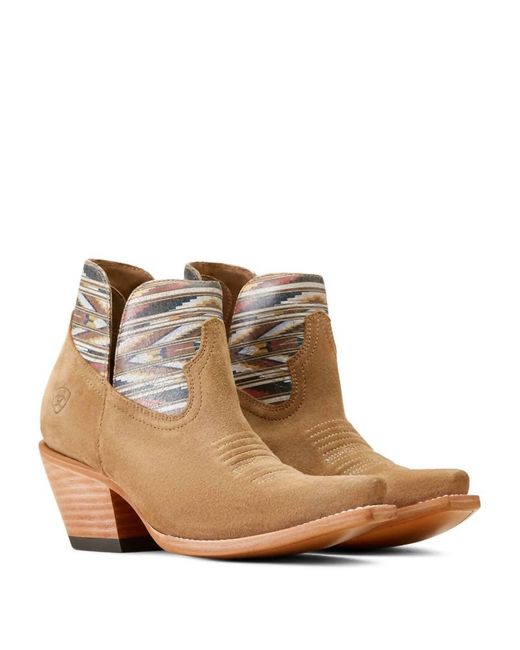 Ariat Brown Dijon Roughout Snip Toe Booties