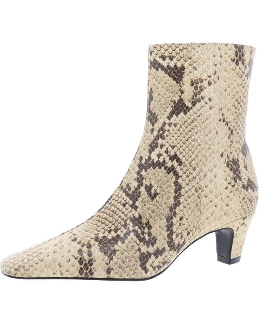 SCHUTZ SHOES Natural Dellia Snake Print Leather Mid-Calf Boots