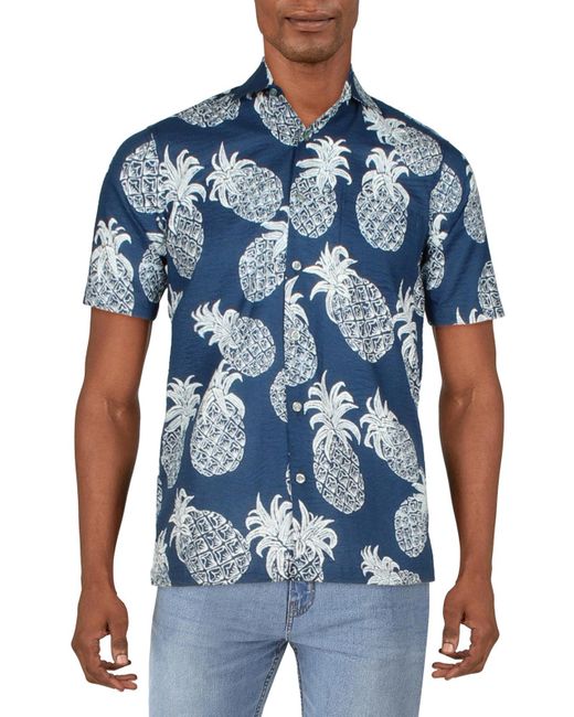 Tori Richard Blue Hawaiian Short Sleeve Button-down Shirt for men