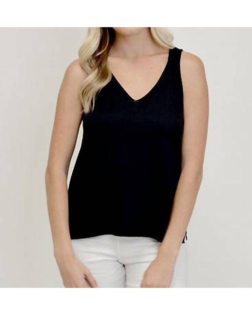 iLinen Black Classic Cotton Tank Top