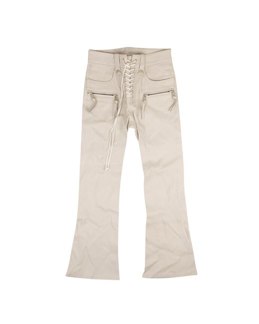 Unravel Project Natural Leather Lace Up Pants - Tan