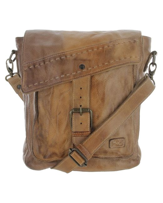 Bed Stu Brown Ainhoa Lt Leather Flap Crossbody Handbag