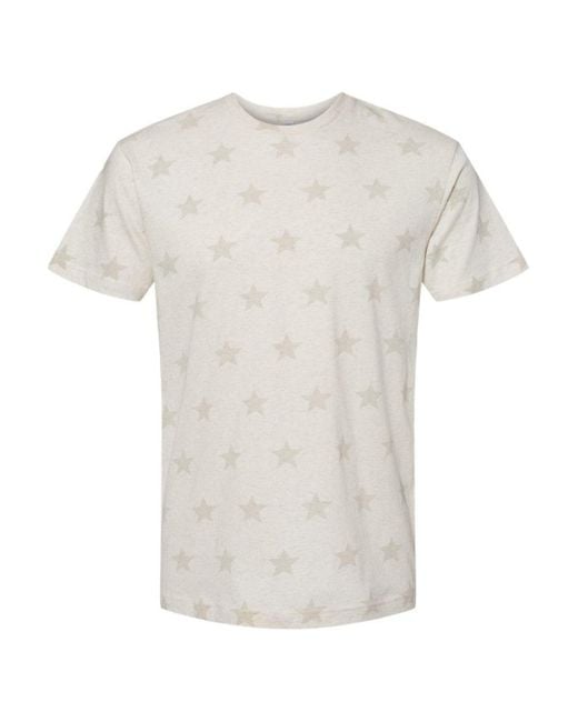 Code Five White Star Print Tee for men
