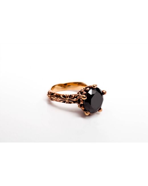 Avenue Chic Black Onyx Flower Ring