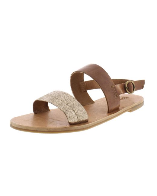 Frye Brown Ally 2 Leather Slingback Flat Sandals