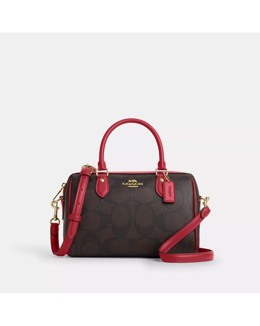 COACH Red Rowan Satchel Bag