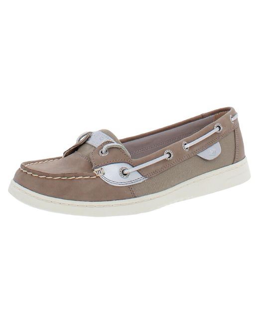 Sperry Top-Sider Natural Angelfish Starlight Leather Shimmer Boat Shoes