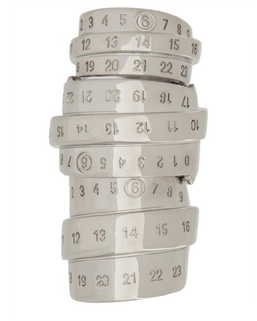 MM6 by Maison Martin Margiela Gray Numeric" Ring