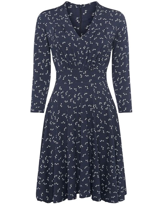 French Connection Blue Ditsy Floral Print Above Knee Mini Dress