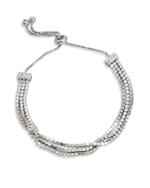 Savvy Cie Jewels Rhod. Plated Multi strand Bolo in White Lyst