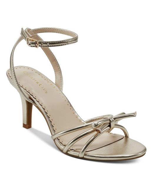 Charter Club Metallic Mirabell Patent Ankle Strap Heels