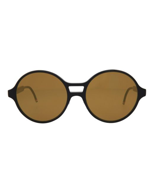 Thom Browne Brown Oval-frame Acetate Sunglasses