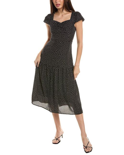 Avantlook Black Polka Dot Midi Dress