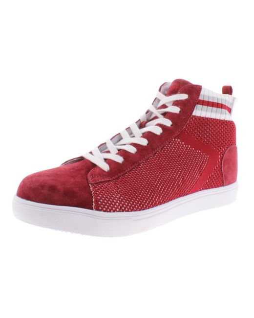 Propet Red Nova Faux Suede High Top Fashion Sneakers