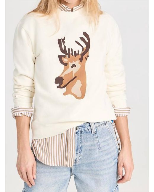 Kule White The Raleigh O Deer Sweatshirt