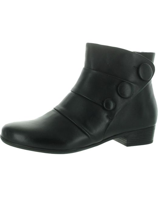 Trotters Black Zipper Ankle Boots