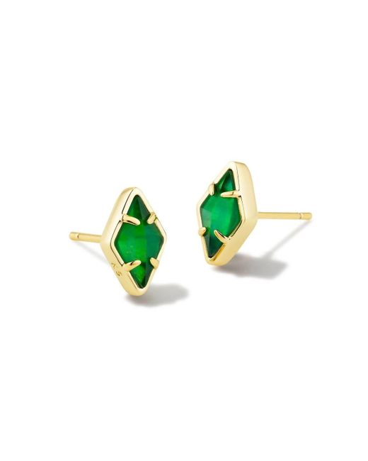 Kendra Scott Kinsley Stud Earrings In Gold Kelly Green Illusion