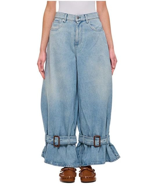 J.W. Anderson Blue Wide Jeans With Adjustable Ankle Height Belts