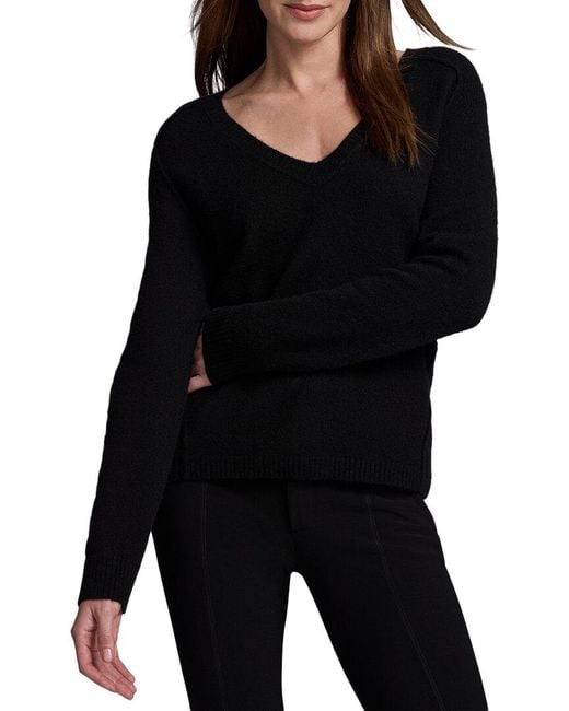 NIC+ZOE Black Luxe Cashmere V-Neck Sweater