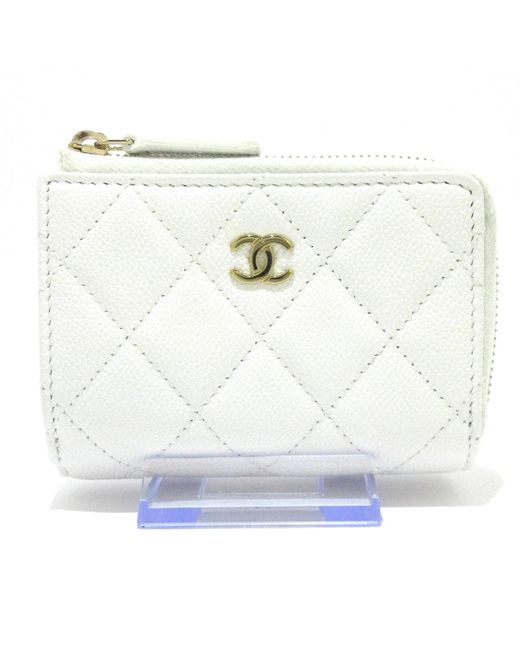 Chanel White Timeless Leather Wallet (pre-owned)