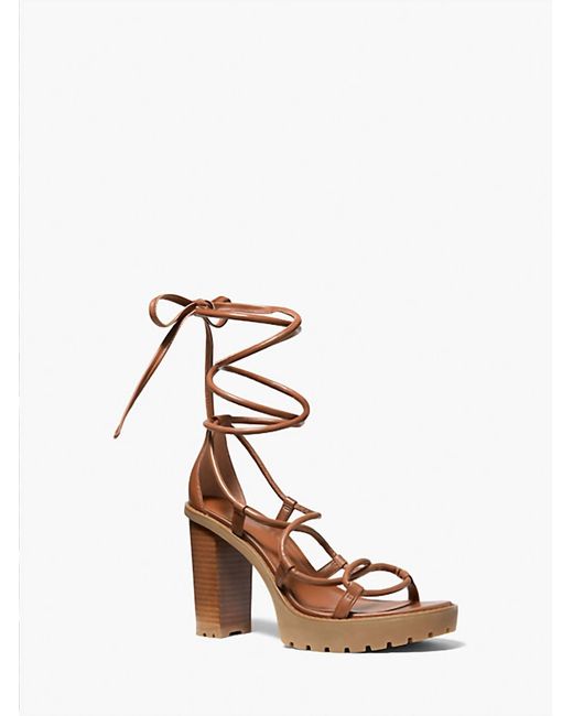 Michael Kors White Vero Leather Platform Sandal