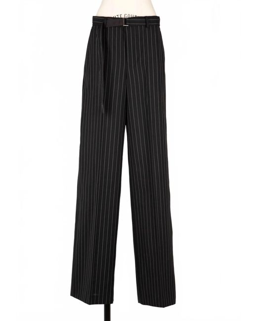 Sacai Black Stripe Straight Cut Pants
