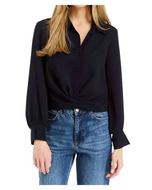 Drew Black Nick Button-Up Blouse