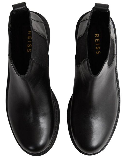 Reiss Black Thea Leather Boot