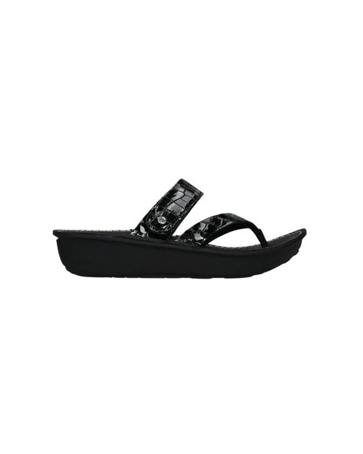 Wolky Black Tahiti Supportive Flip-Flop Sandal