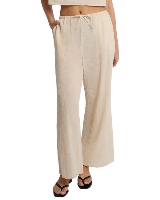 Onia Natural Crinkle Gauze Drawstring Pant