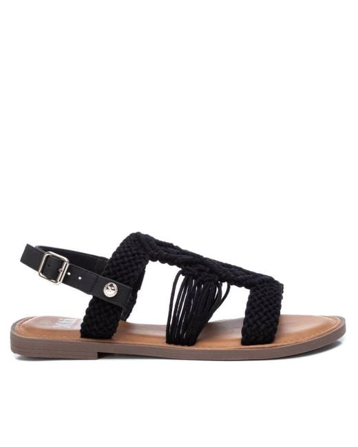 Xti Blue Braided Strap Flat Sandals By