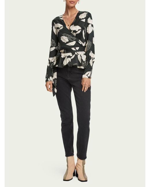 Scotch \u0026 Soda Flowy Long Sleeve Wrap 