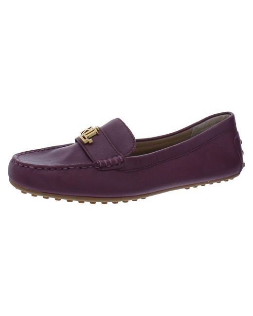 Lauren by Ralph Lauren Purple Leather Slip-on Loafers