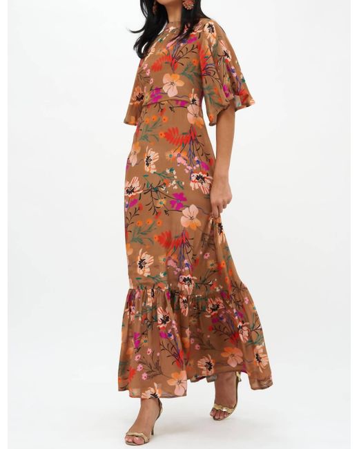 Oliphant Women's Green Woodland Flirty Mock Neck Maxi Dress -  buitengewoonvitaal.nl