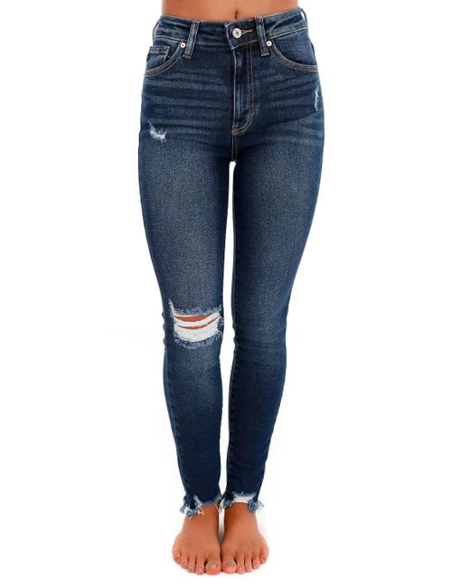 Kancan Blue Wrong Timing High Rise Ankle Skinny Jean