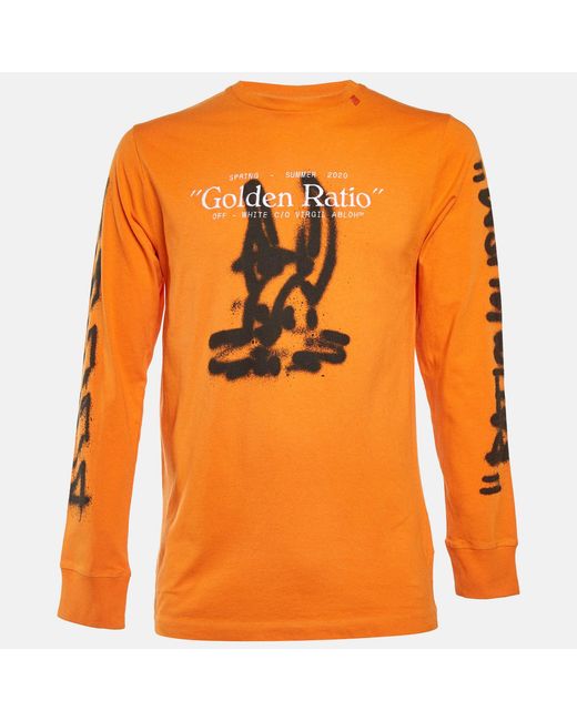 Off-White c/o Virgil Abloh Golden Ratio Cotton Long Sleeve T-Shirt