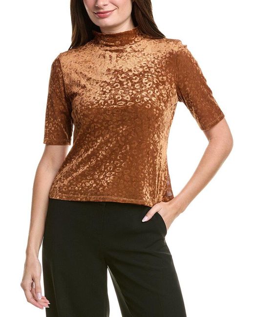 Vince Camuto Women's Brown Velvet Top