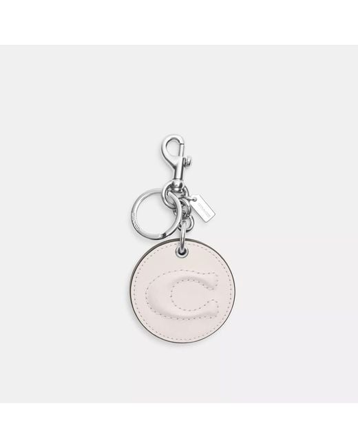 COACH White Mirror Bag Charm With Signature
